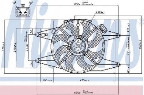 Вентилятор охолодження двигуна Nissens 85105 (фото 1)