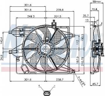 Вентилятор, охлаждение двигателя Nissens 85252 (фото 1)