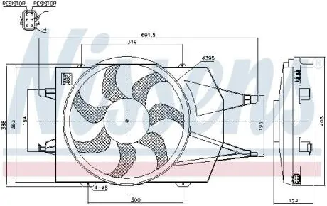 Вентилятор, конденсатор кондиционера Nissens 85342