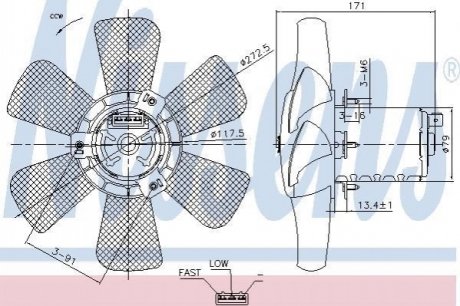 Вентилятор, охолодження двигуна Nissens 85809 (фото 1)