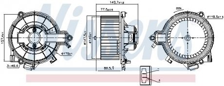 Вентилятор салону Nissens 87616