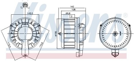 Вентилятор отопителя салона Nissens 87670