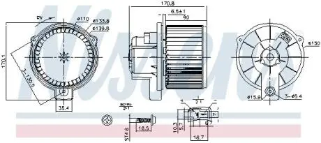 Вентилятор салона Nissens 87709