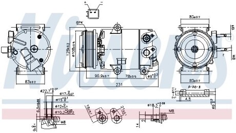 Компрессор кондиционера Nissens 890588