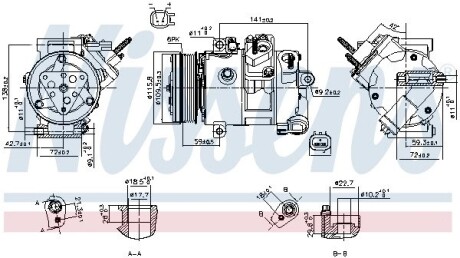 Компрессор кондиционера Nissens 890772