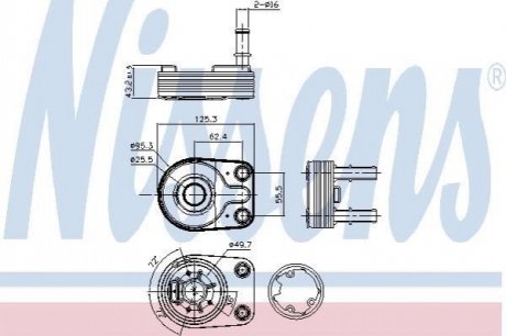Масляный радиатор, двигательное масло Nissens 90795 (фото 1)
