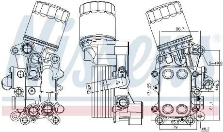 Масляный радиатор audi a1, seat ibiza iv, ibiza iv sc, ibiza iv st, toledo iv, skoda fabia iii, fabia iii praktik, rapid, vw polo, polo v 1.4d 02.14-12.22 Nissens 91311