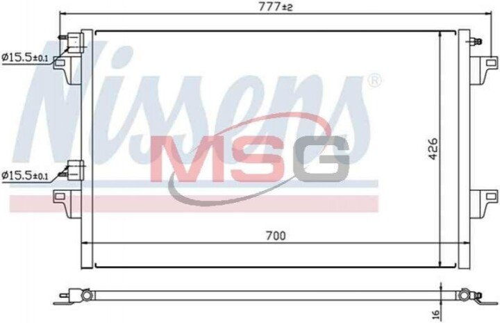 Конденсер rn espace iv(02-)1.9 dci(+)[oe 82 00 332 851] Nissens 940153 (фото 1)