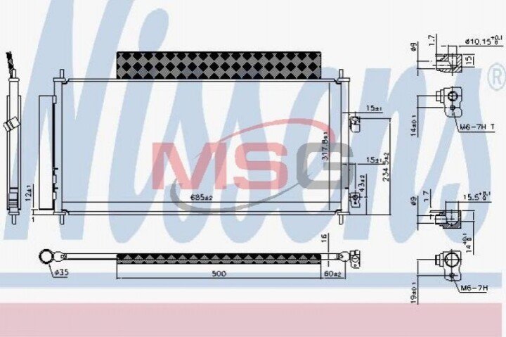 Радіатор кондиціонера повітря rhd Nissens 940737 (фото 1)