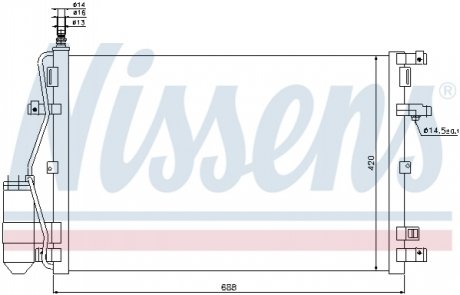 Радіатор кондиціонера повітря Nissens 94937 (фото 1)