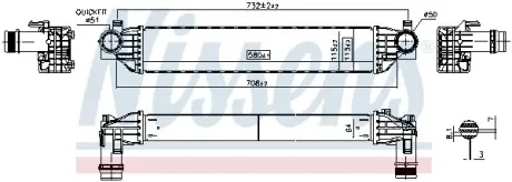 Интеркулер jeep compass 1.4/1.6d/2.0d 03.17- Nissens 961558