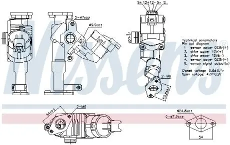 Клапан рециркуляции газов Nissens 98423