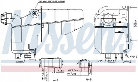 Компенсационный бак, охлаждающая жидкость Nissens 996020 (фото 1)