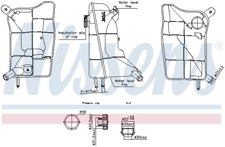 Бачок расширительный с крышкой CITROEN/FORD/PEUGEOT (выр-во) Nissens 996304