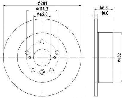 Диск тормозной задний lexus es 3.5/ toyota camry 2.4, 3.5 (06-00) NISSHINBO ND1077K