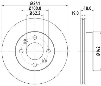 Диск гальмівний передній Hyundai Getz 1.1, 1.3, 1.5, 1.6 (02-05) NISSHINBO ND6017