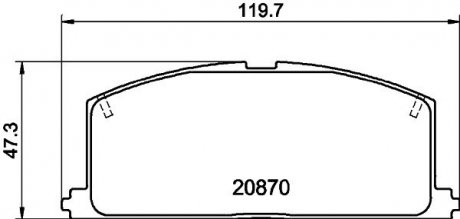 Колодки гальмівні дискові передні Toyota fortuner, hilux 2.5, 2.7, 3.0 (05-) NISSHINBO NP1001 (фото 1)