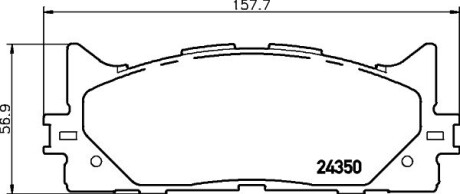 Колодки гальмівні передні дискові Toyota camry (acv40, acv50), rav iv 2.4, 3.0 (06-)lexus es350 3.5 v6 (06-) NISSHINBO NP1015