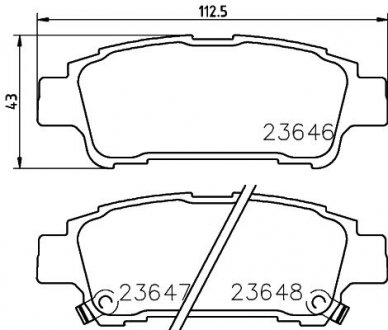 Колодки дискові гальмові задні Toyota avensis 2.0, 2.4 (03-09) NISSHINBO NP1042