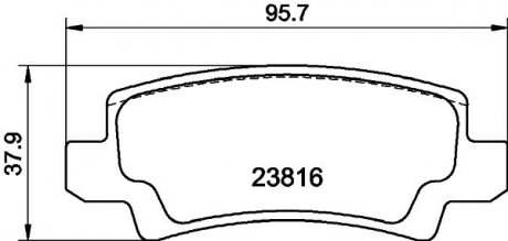 Колодки гальмівні задні дискові Toyota corolla 1.4, 11.6, 1.8 (02-07) NISSHINBO NP1044 (фото 1)