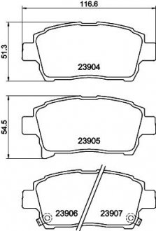 Колодки тормозные дисковые передние Toyota Corolla 1.5, 1.8 (02-07) NISSHINBO NP1054