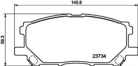 Колодки тормозные дисковые передние lexus rx 270,350, 400h, 450h (08-)/toyota prius hybrid 1.5 (03-09) NISSHINBO NP1062