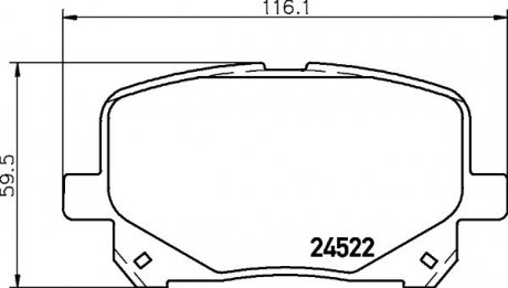 Колодки гальмівні передні дискові lexus rx 300(00-03)/toyota camry 2.4, 3.0 (01-06) NISSHINBO NP1065 (фото 1)