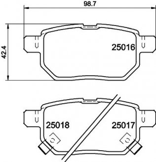 Колодки гальмівні задні дискові Toyota auris, yaris 1.3, 1.4, 1.6 (06-) NISSHINBO NP1071 (фото 1)