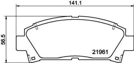 Колодки тормозные дисковые передние lexus gs 300, 430 (05-11), camry 2.0, 2.4(01-06), avensis 1.8, 2.0 (00-03) NISSHINBO NP1077 (фото 1)