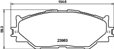 Колодки гальмові дискові передні toyota is 220d, 250, 300h (05-13) NISSHINBO NP1082 (фото 1)
