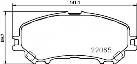 Колодки гальмівні передні дискові renault kadjar (15-) NISSHINBO NP2074 (фото 1)