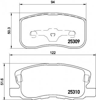 Колодки тормозные передние дисковые mitsubishi colt 1.1, 1.3, 1.5 (04-12) NISSHINBO NP3020 (фото 1)