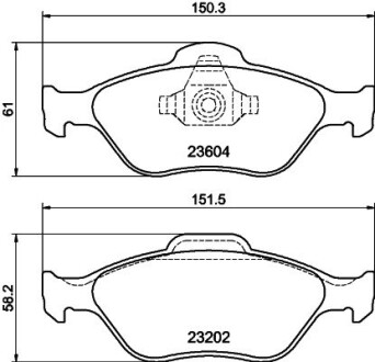 Колодки тормозные дисковые передние mazda2 1.3, 1.4, 1.6 (03-)/ford fusion 1.4, 1.6 (04-12) NISSHINBO NP5008