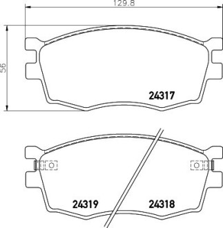 Колодки тормозные передние дисковые hyundai accent/kia rio 1.4, 1.6 (05-10) NISSHINBO NP6008