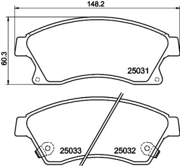 Колодки гальмові дискові передні chevrolet aveo t300, cruze 1.6, 1.8, 2.0 (12-) NISSHINBO NP6048