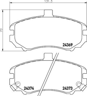 Колодки гальмівні передні дискові hyundai elantra 1.6, 1.8, 2.0 (00-06) NISSHINBO NP6079