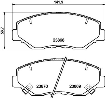 Колодки гальмові дискові передні honda cr-v ii 2.0, 2.2 (99-06) NISSHINBO NP8004