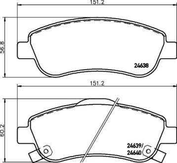 Колодки гальмові дискові передні honda cr-v iii (07-), cr-v iv 2.0, 2.4 (12-) NISSHINBO NP8012