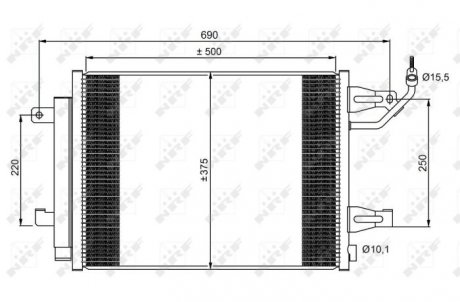 Радіатор кондиціонера (з осушувачем) mitsubishi colt 1.1-1.5 04-12/smart forfour 1.1-1.5 04-06 NRF 350073 (фото 1)