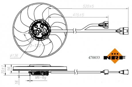 Вентилятор охлаждения двигателя NRF 470033