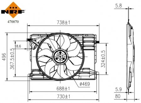 Вентилятор охолодження двигуна NRF 470070