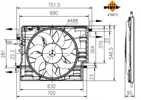 Вентилятор охлаждения двигателя NRF 470073 (фото 1)