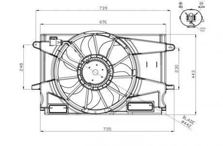 Вентилятор охлаждения двигателя NRF 47951 (фото 1)