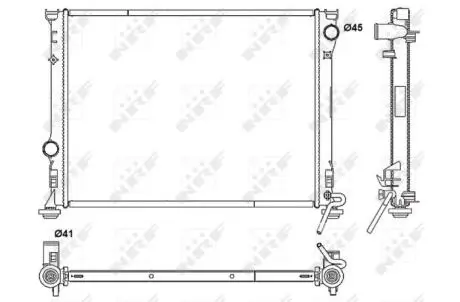 Радиатор, охлаждение двигателя NRF 53042