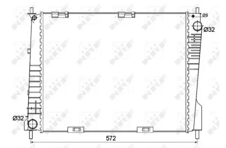 Радиатор двигателя 492x406x27 NRF 53125