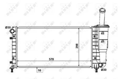 Радиатор двигателя fiat punto ii 1.2 03- NRF 53601