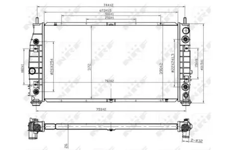 Радіатор, охолодження двигуна NRF 53954