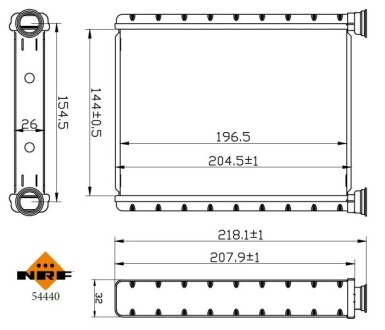 Радіатор обігріву салона NRF 54440