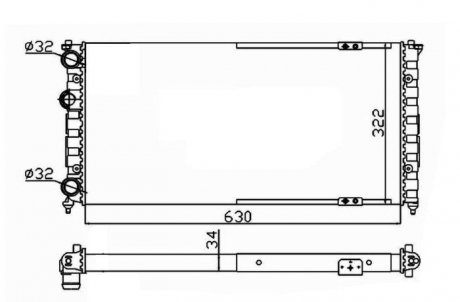 Радиатор двигателя vw polo/seat ibiza 93- NRF 58135 (фото 1)