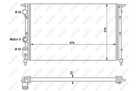 Радиатор, охлаждение двигателя NRF 58852